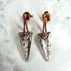 Alex and ani crystal spike earrings rose gold